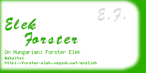 elek forster business card